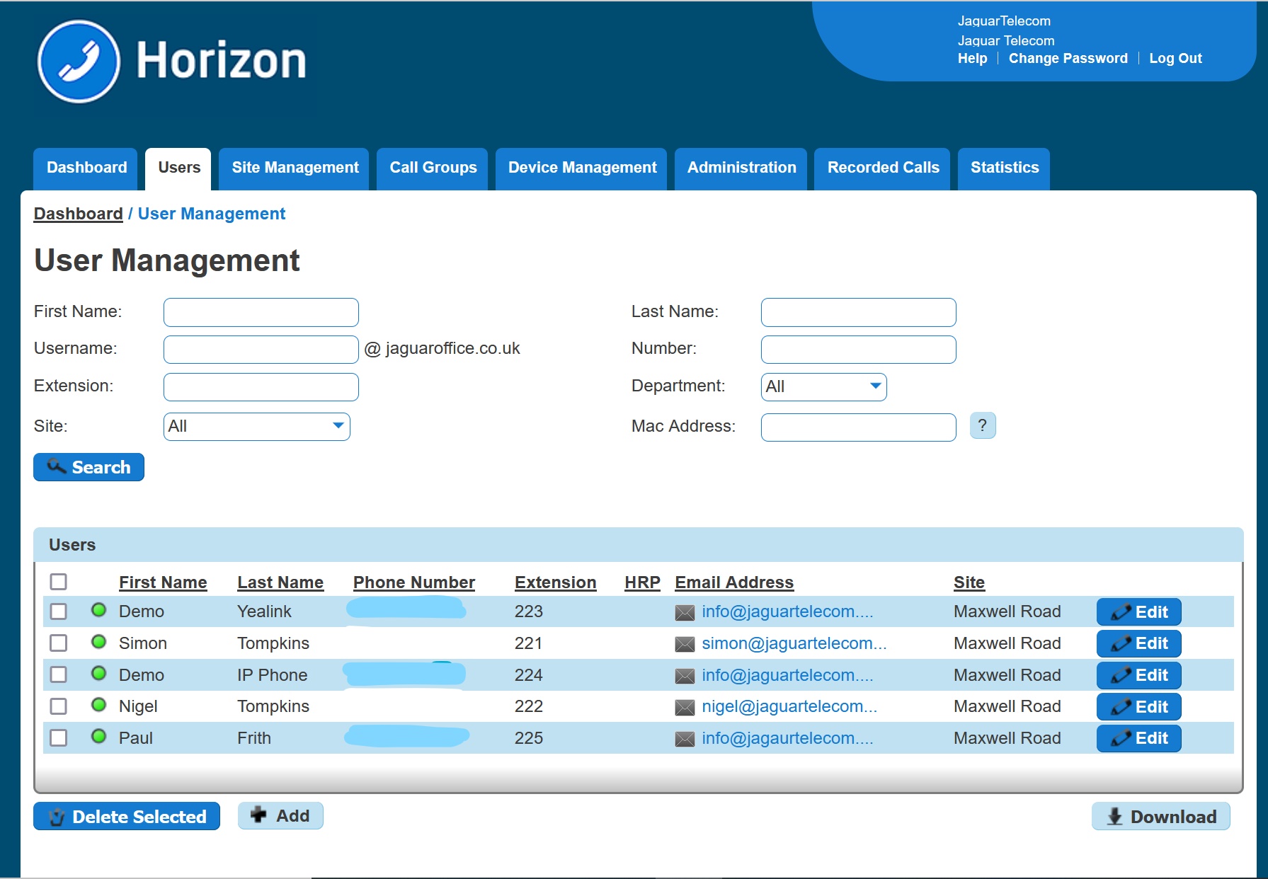 How to Reset a Soft Client Password in Horizon – Jaguar Telecom Limited